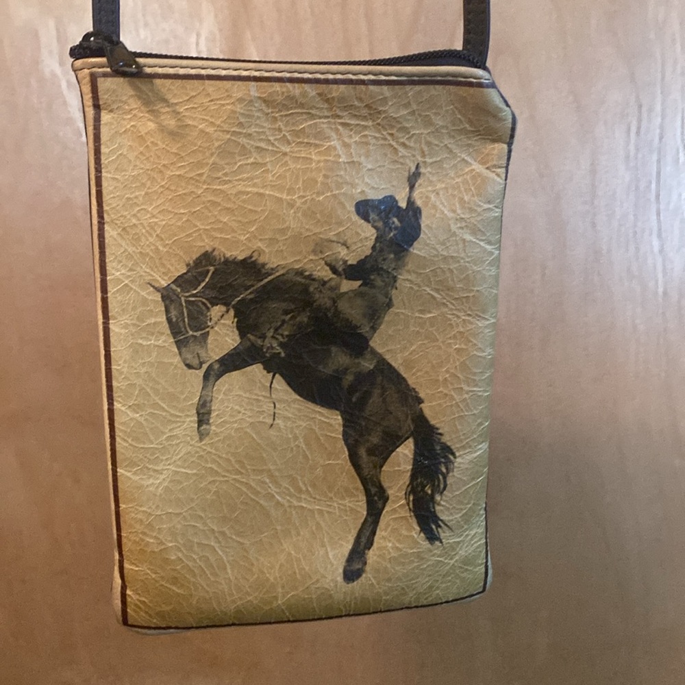 Leather Cowgirl Purse that features a vintage photo of classic cowgirl